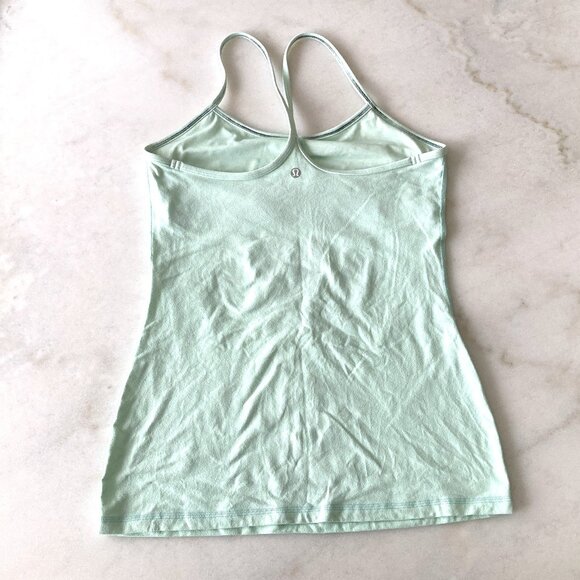 Lululemon Power Y Tank (mint green / light green) size 8, built in bra - Picture 5 of 7